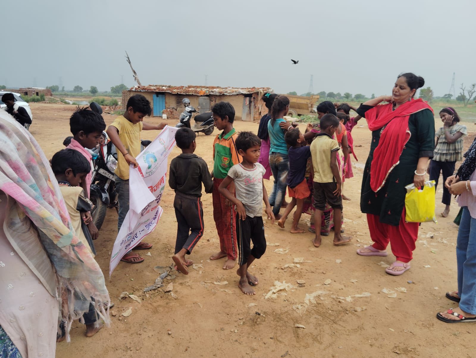 Children holding boards